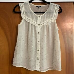 Cream and polka dot blouse